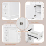 BY 35.6 in. Bath Vanity Cabinet without Top Unassembled,with 1 Door,6 Drawers
