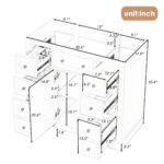 BY 35.6 in. Bath Vanity Cabinet without Top Unassembled,with 1 Door,6 Drawers