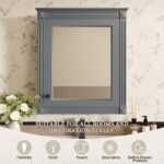 MS 24.01 in. W x 27.76 in. H Rectangular MDF Medicine Cabinet with Mirror