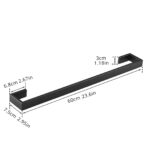 1-Pack FLG 23.6 in Wall Mounted  Single Towel Bar in Matte Black