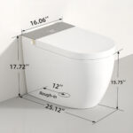 W37 Bidet Toilet 1.0/1.27 GPF in White+gray with Auto Open/Close lid,temperature heating seat