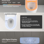 W37 Bidet Toilet 1.0/1.27 GPF in White+gray with Auto Open/Close lid,temperature heating seat