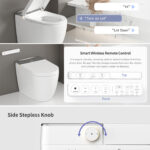 W37 Bidet Toilet 1.0/1.27 GPF in White+gray with Auto Open/Close lid,temperature heating seat