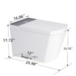 W37 Bidet Toilet 1.0/1.27 GPF in White+gray with Auto Open/Close lid,temperature heating seat