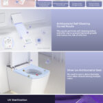 W37 Bidet Toilet 1.0/1.27 GPF in White+gray with Auto Open/Close lid,temperature heating seat