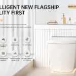 W37 Bidet Toilet 1.0/1.27 GPF in White+gray with Auto Open/Close lid,temperature heating seat