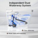 W37 Bidet Toilet 1.0/1.27 GPF in White+gray with Auto Open/Close lid,temperature heating seat