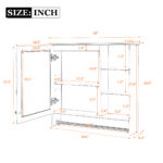 MS 30.7 in. W x 28.6 in. H Rectangular MDF Medicine Cabinet with 2 open shelves,1 Towel Bar