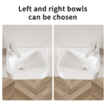 HE Wall-Mounted rectangular Bathroom Sink in White Ceramic