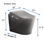BW Contemporary Elongated Bidet Toilet 1.28 GPF with Auto Flush, Auto Open/Close,Heated Seat