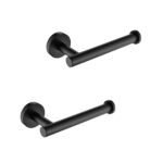 WZ 6.69 in. Wall-Mount Toilet Paper/Towel Holder in Matte Black.2 Packs