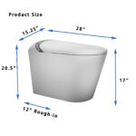 BW Elongated Bidet Toilet 1.28 GPF with Auto Open/Close Seat, Foot Kick, LED Display, Night Light