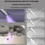 BW Elongated Bidet Toilet 1.28 GPF with Auto Open/Close Seat, Foot Kick, LED Display, Night Light