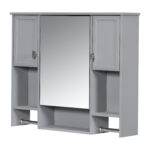 MS 35 in. W x 28.7 in. H Rectangular MDF Medicine Cabinet with Mirror