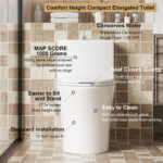 SRB002 12 inch floor-mounted 1-piece 1.1/1.6 GPF Dual Flush Elongated Toilet,Seat Included
