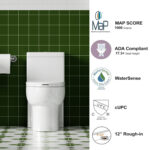 SRB003 12 inch floor-mounted 1-piece Elongated Toilet in Glossy White Seat Included