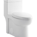 SRB003 12 inch floor-mounted 1-piece Elongated Toilet in Glossy White Seat Included