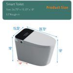 BW Elongated Smart Bidet Toilet 1.28 GPF with Auto Open/Close Seat, Foot Sensor, LED Display