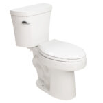 SRB004 12 Inch Floor-Mounted Two-Piece 1.28 GPF Single Flush Elongated Toilet in Glossy White Seat Included
