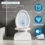 SRB004 12 Inch Floor-Mounted Two-Piece 1.28 GPF Single Flush Elongated Toilet in Glossy White Seat Included
