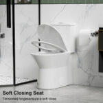 SRB005 12 inch floor-mounted 1-piece 1.1/1.6 GPF Dual Flush Elongated Toilet in Glossy White Seat Included