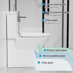 SRB005 12 inch floor-mounted 1-piece 1.1/1.6 GPF Dual Flush Elongated Toilet in Glossy White Seat Included