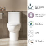 SRB006 12 inch floor-mounted 1-piece 1.1/1.6 GPF Dual Flush Elongated Toilet Seat Included,Tornado Flush