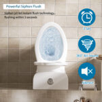 SRB006 12 inch floor-mounted 1-piece 1.1/1.6 GPF Dual Flush Elongated Toilet Seat Included,Tornado Flush