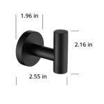 WZ Knob Robe/Towel Hook in Matte Black,Round Head Design,including 6 hooks