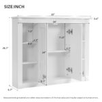 MS 35 in. W x 28.7 in. H Medium Rectangular White MDF Surface Mount Medicine Cabinet without Mirror