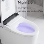BW Elongated Smart Bidet Toilet 1.28 GPF in White and Black with Auto Open/Close Seat, Off Seating AUTO Flush