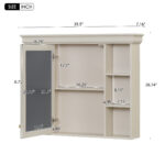 MS 35.5 in. W x 28.74 in. H Rectangular MDF Medicine Cabinet with Mirror