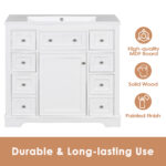 BY 35.5 in. Bath Vanity Cabinet without Top Unassembled,with 1 Door,6 Drawers