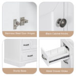 BY 35.5 in. Bath Vanity Cabinet without Top Unassembled,with 1 Door,6 Drawers