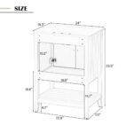 BY 24 in. Single Sink Freestanding White Bath Vanity with White Creamic Top Unassembled,with 2 Doors,Open Shelf Design