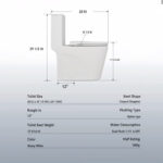 12 inch floor-mounted 1-piece 1.1/1.6 GPF Dual Flush Elongated Toilet in White Seat Included, Armrest Design