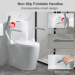 12 inch floor-mounted 1-piece 1.1/1.6 GPF Dual Flush Elongated Toilet in White Seat Included, Armrest Design