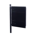 Matte Black 16 in. W x 24 in. H Rectangular Metal Medicine Cabinet with Mirror, Framed and Recessed