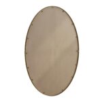 Retro and Nostalgic 25.6 in. W x 39.4 in. H Oval Thin Framed Wall Mount Bathroom Vanity Mirror in Gold