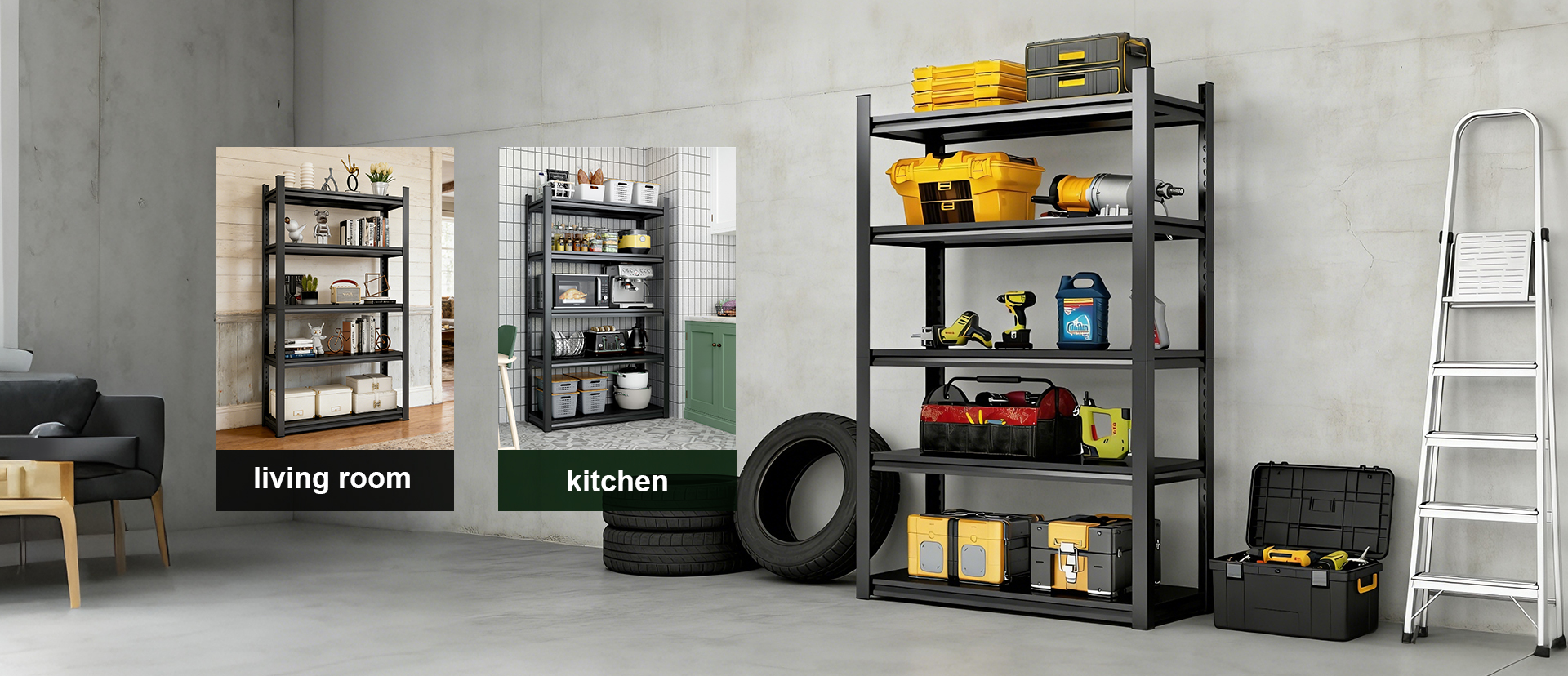 Installation Guides： 5 Tier Metal Storage Rack Shelves