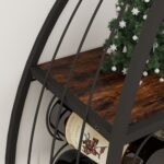 12-Bottle Brown 18.7 in. W Metal Wall Mount Sailing Boat Shape Wine Rack