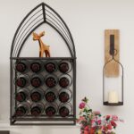 12-Bottle Brown 18.7 in. W Metal Wall Mount Sailing Boat Shape Wine Rack