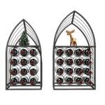 12-Bottle Brown 18.7 in. W Metal Wall Mount Sailing Boat Shape Wine Rack